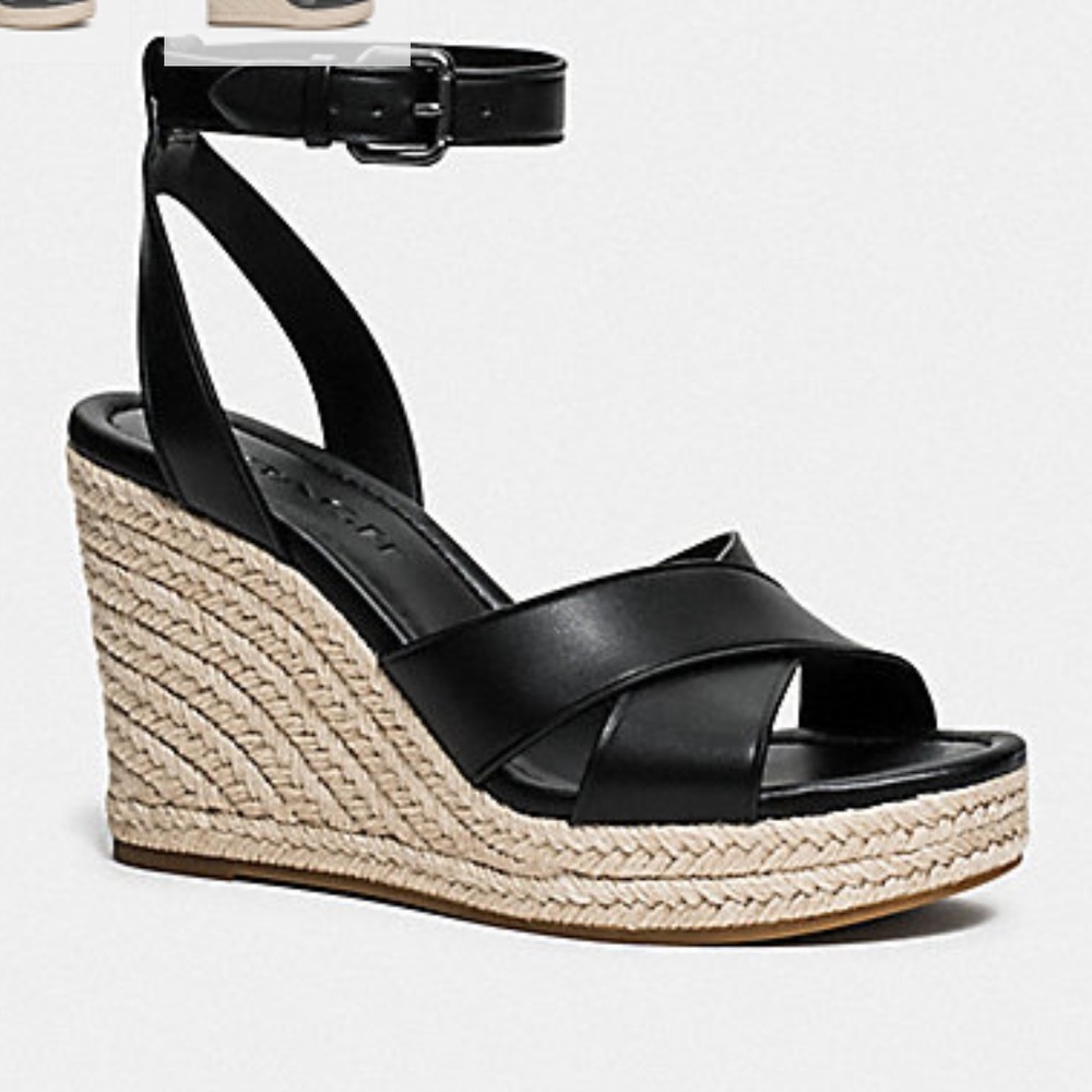 Coach Kaelyn leather wedge sandals